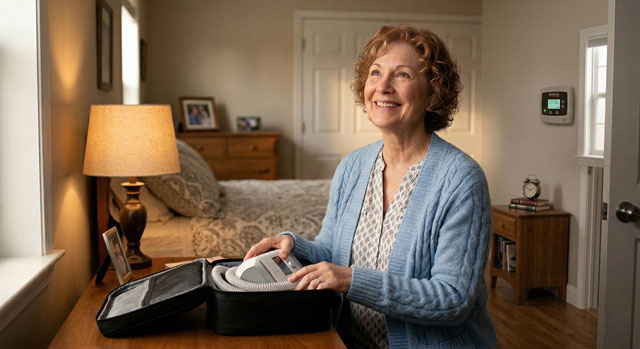 woman thankful for wholehouse backup generator during PSPS